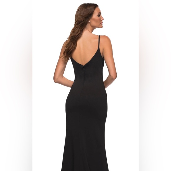 CLOSET CLOSING La Femme V-neck Open Back Jersey Fitted Dress Sz 0 Nordstrom - Picture 4 of 7